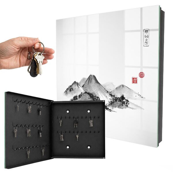 Key storage box Japanese mountains
