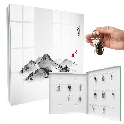 Key storage box Japanese mountains