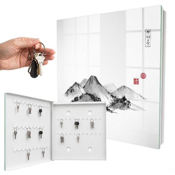 Key storage box Japanese mountains