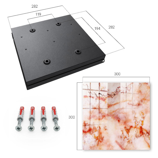 Key cabinet for wall Marbled pattern