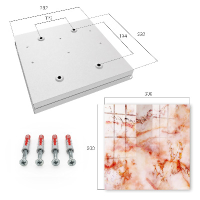 Key cabinet for wall Marbled pattern