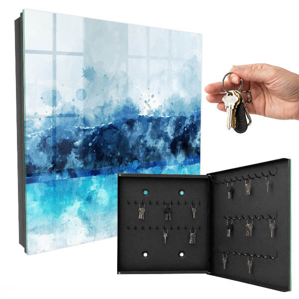 Key cabinet for wall Turquoise landscape