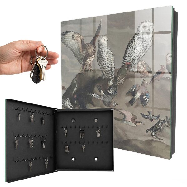 Key storage box Birds on a rock