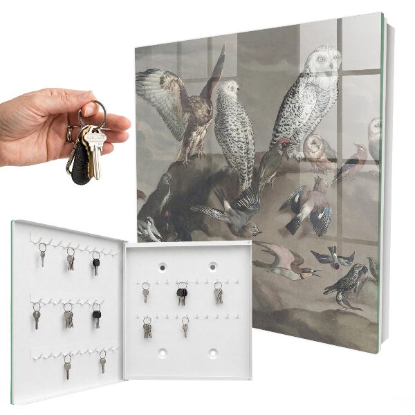 Key storage box Birds on a rock