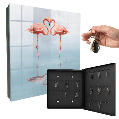 Key cabinet for wall Flamingos love