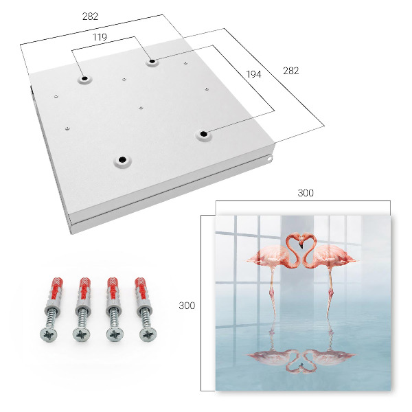 Key cabinet for wall Flamingos love