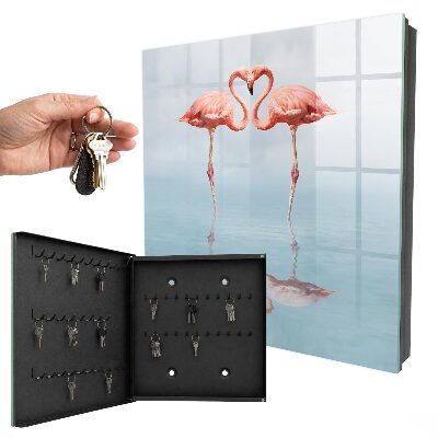 Key cabinet for wall Flamingos love