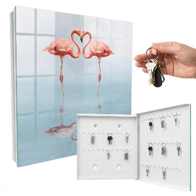 Key cabinet for wall Flamingos love
