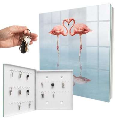 Key cabinet for wall Flamingos love