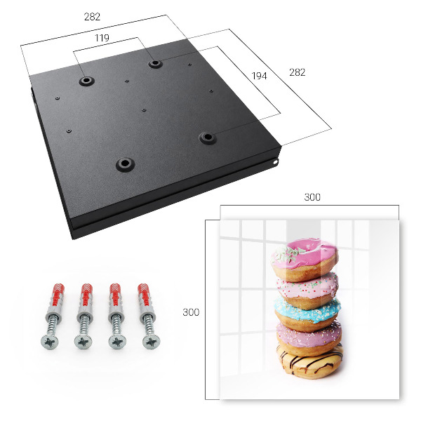 Key cabinet for wall Colorful donuts