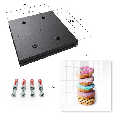 Key cabinet for wall Colorful donuts