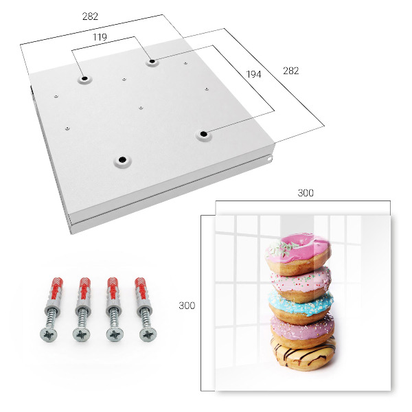 Key cabinet for wall Colorful donuts
