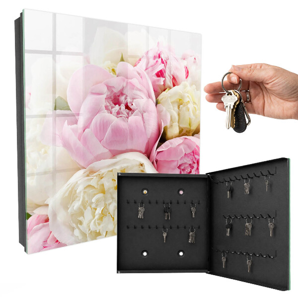 Key cabinet for wall Pastel flowers