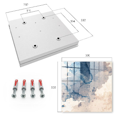 Key cabinet for wall Watercolor stains