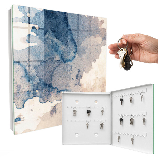 Key cabinet for wall Watercolor stains