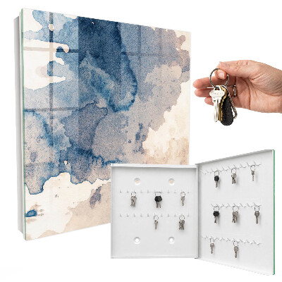 Key cabinet for wall Watercolor stains