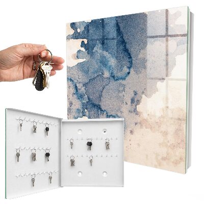 Key cabinet for wall Watercolor stains