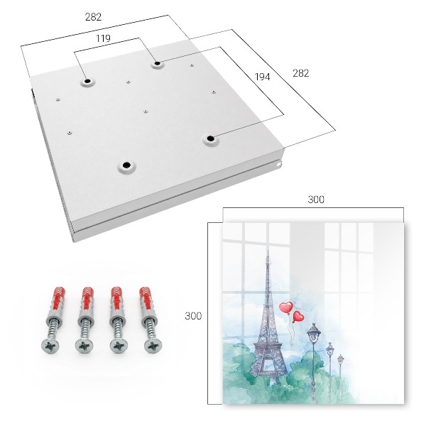 Key cabinet for wall Paris landscape