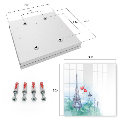 Key cabinet for wall Paris landscape