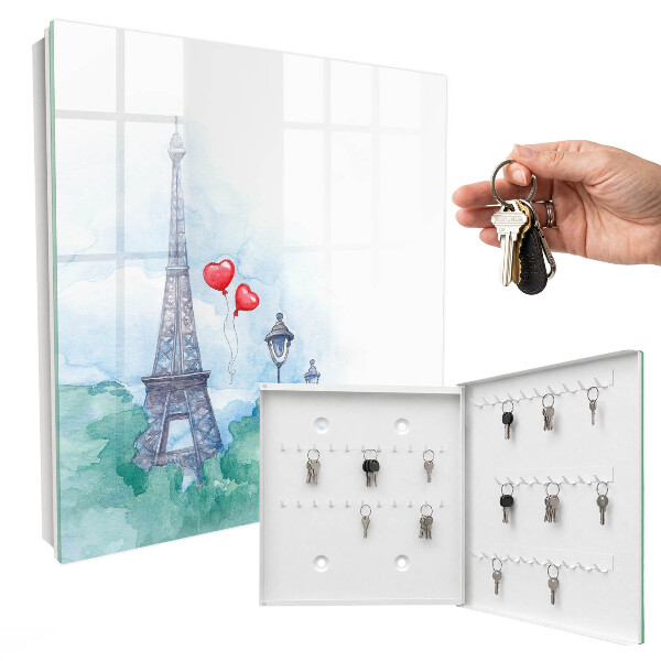 Key cabinet for wall Paris landscape