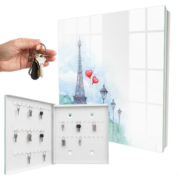 Key cabinet for wall Paris landscape