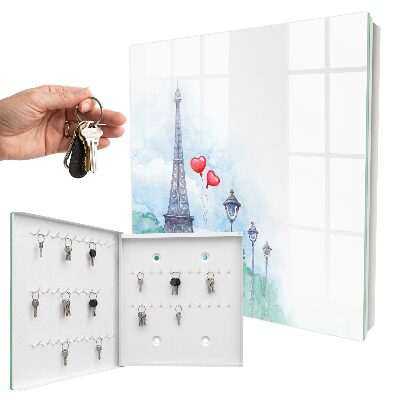 Key cabinet for wall Paris landscape
