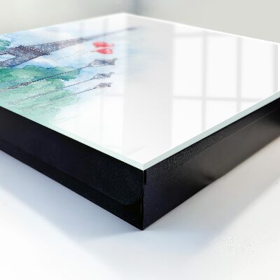 Key cabinet for wall Paris landscape