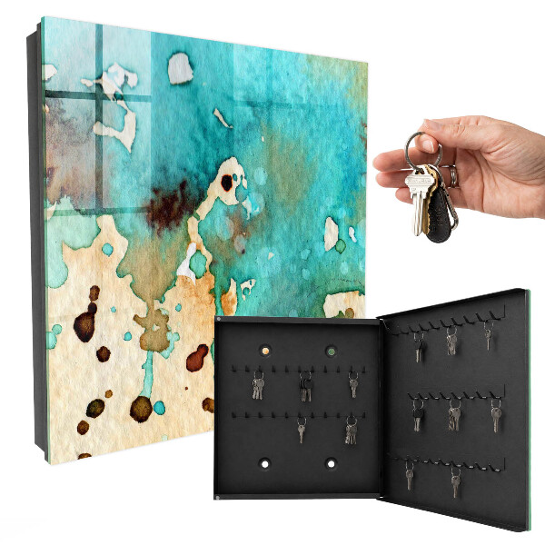 Key storage box Turquoise abstraction