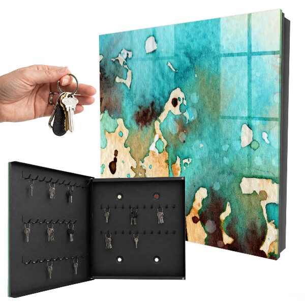 Key storage box Turquoise abstraction