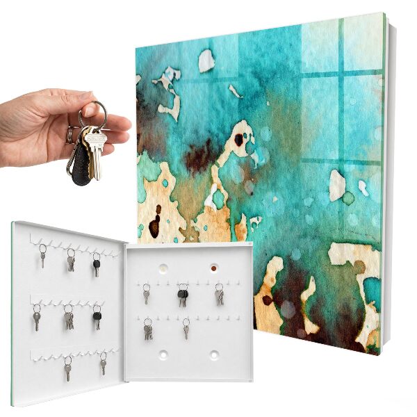 Key storage box Turquoise abstraction