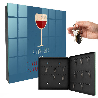 Key cabinet for wall Glass of wine