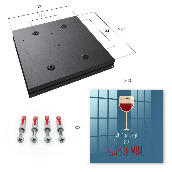 Key cabinet for wall Glass of wine