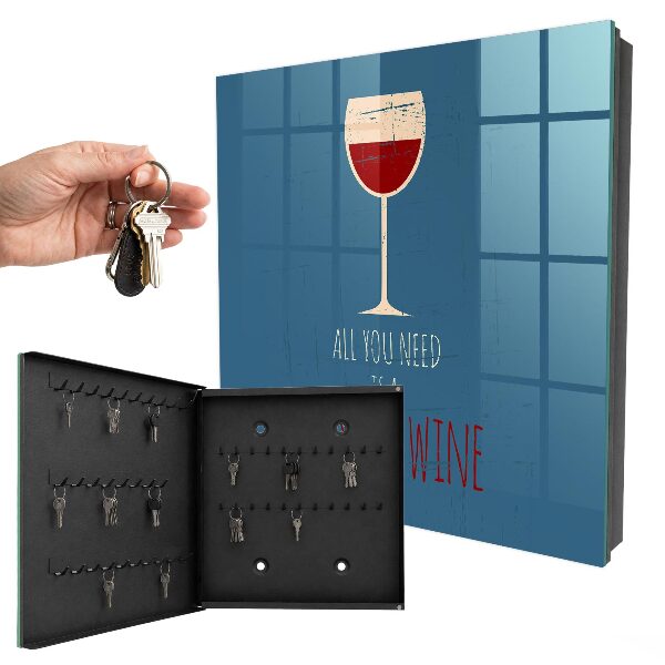 Key cabinet for wall Glass of wine