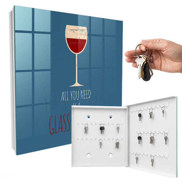Key cabinet for wall Glass of wine
