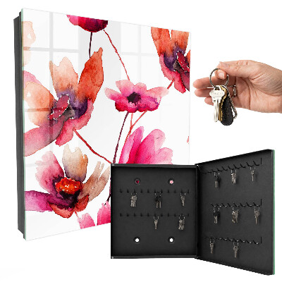 Key storage box Watercolor flowers