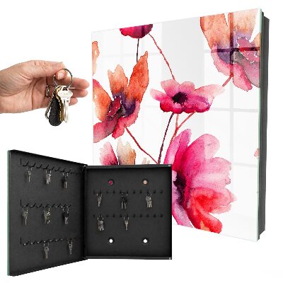 Key storage box Watercolor flowers