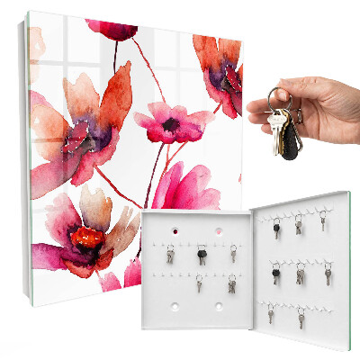 Key storage box Watercolor flowers