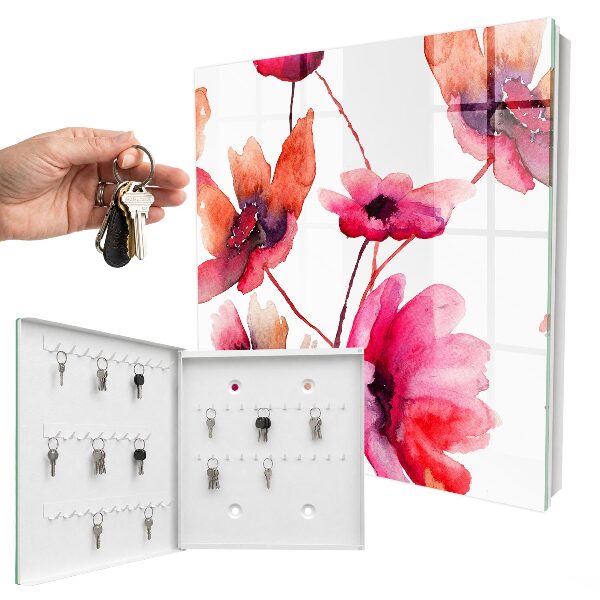 Key storage box Watercolor flowers