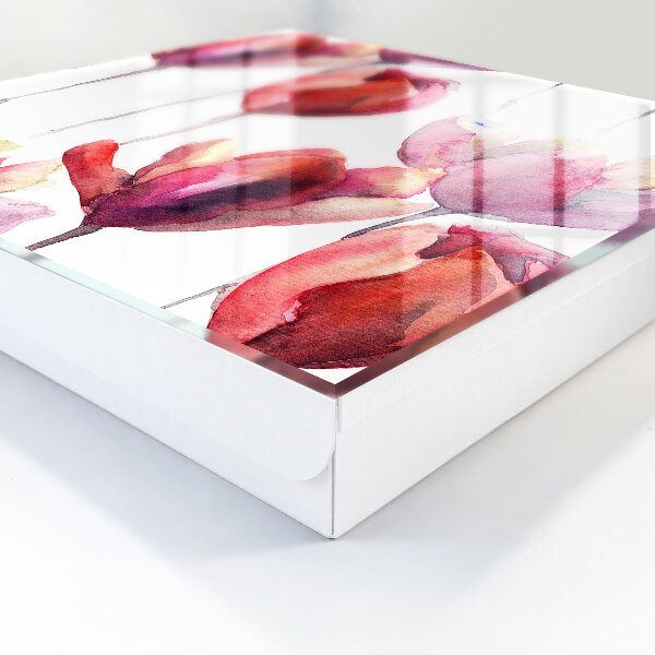 Key storage box Watercolor tulips