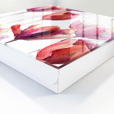 Key storage box Watercolor tulips