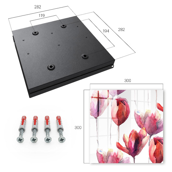 Key storage box Watercolor tulips