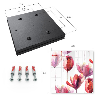 Key storage box Watercolor tulips