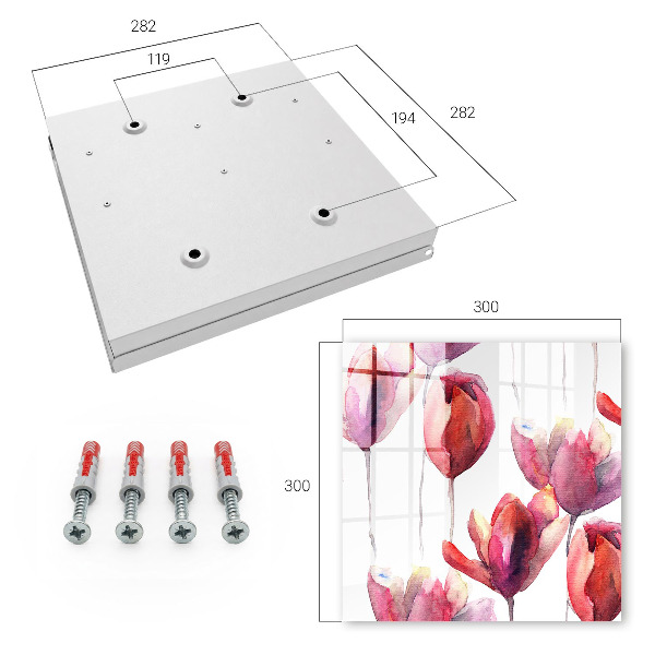 Key storage box Watercolor tulips