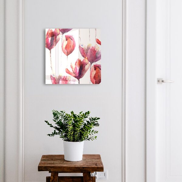 Key storage box Watercolor tulips