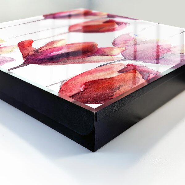 Key storage box Watercolor tulips