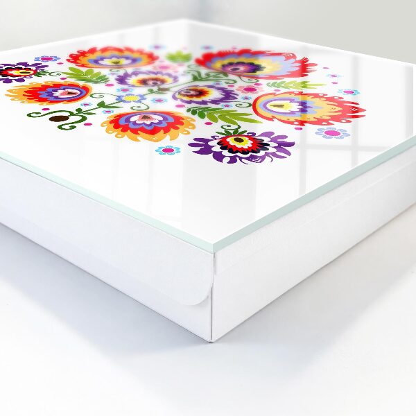 Key cabinet for wall Folk flowers