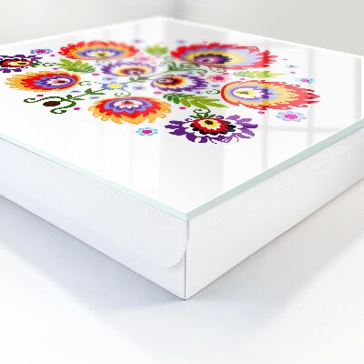 Key cabinet for wall Folk flowers