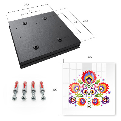 Key cabinet for wall Folk flowers