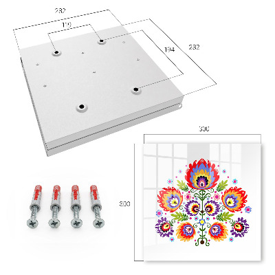 Key cabinet for wall Folk flowers