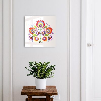 Key cabinet for wall Folk flowers